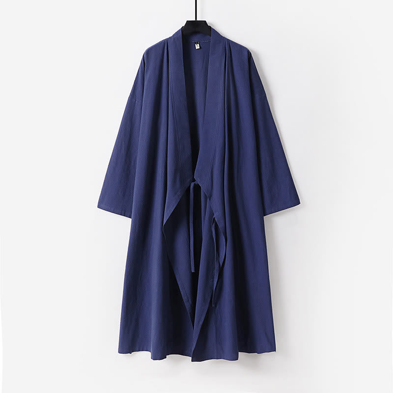 Buddha Stones Wudang Traditional Tai Chi Martial Arts Ceremony Long Sleeve Men's Taoist Long Robe - SteelBlue - US/UK/AU54，EU64 (9XL) - image 3