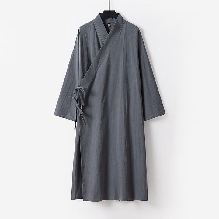 Buddha Stones Wudang Traditional Tai Chi Martial Arts Ceremony Long Sleeve Men's Taoist Long Robe - Gray - US/UK/AU54，EU64 (9XL) - image 5