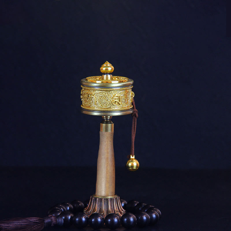 Buddha Stones Tibetan Lucky Prayer Wheel Six True Words Decoration - Prayer Wheel - image 0