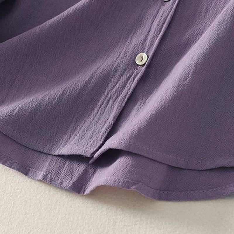 Buddha Stones Fall Crew Collar Long Sleeve Women's Polyester Shirt With Pockets - image 8