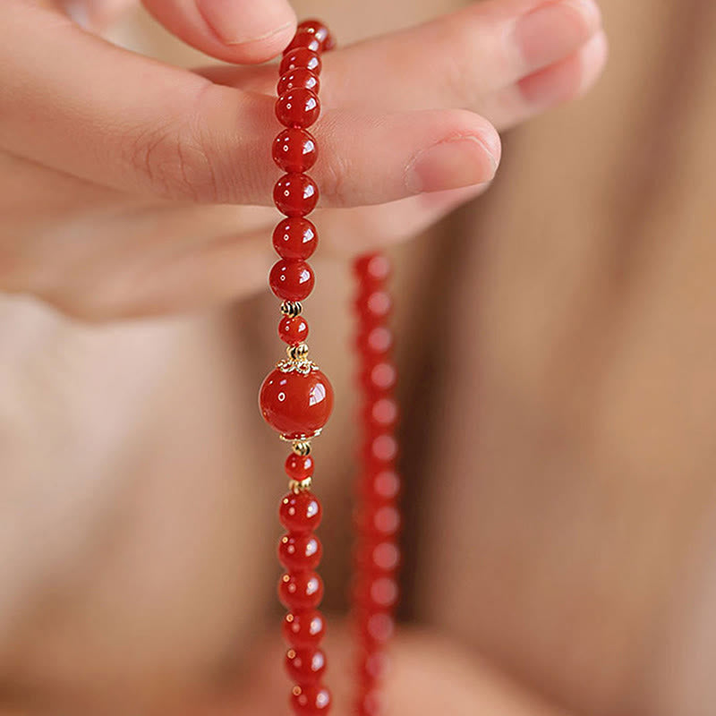 Buddha Stones Double Wrap Red Agate Beaded Self-acceptance Confidence Bracelet - image 10