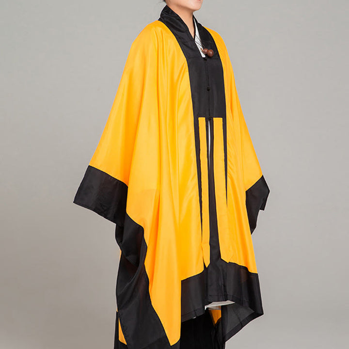 Buddha Stones Wudang Solid Color Long Wide Sleeve Unisex Taoist Robe Kimono For Qigong Tai Chi Ceremony - image 1