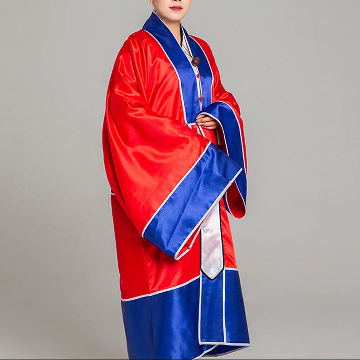 Buddha Stones Wudang Crane Embroidery Long Wide Sleeve Unisex Taoist Robe Gown Kimono For Qigong Tai Chi Ceremony - image 2