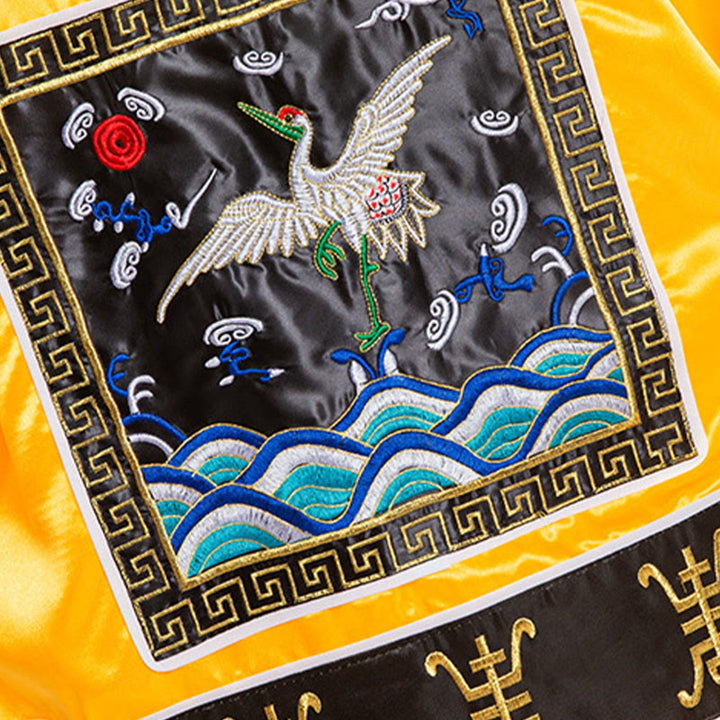 Buddha Stones Wudang Crane Embroidery Long Wide Sleeve Unisex Taoist Robe Gown Kimono For Qigong Tai Chi Ceremony - image 16