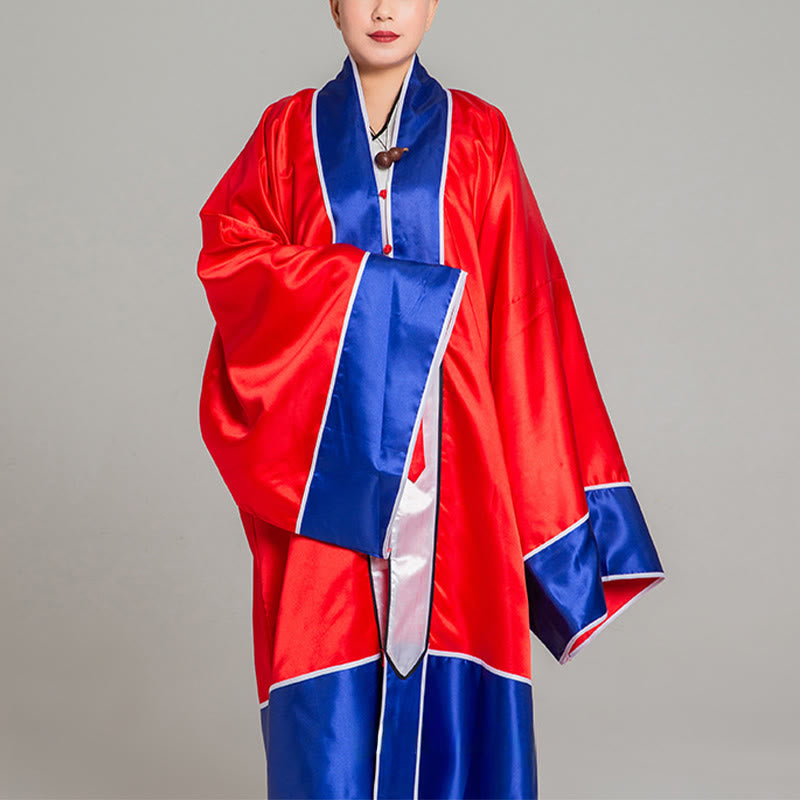 Buddha Stones Wudang Crane Embroidery Long Wide Sleeve Unisex Taoist Robe Gown Kimono For Qigong Tai Chi Ceremony - Red - 2XL-FIT FOR US/UK/AU/EU-XL - image 1