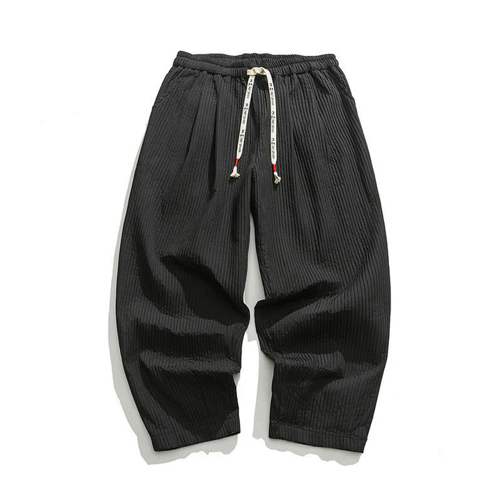 Buddha Stones Fall Solid Color Drawstring Men's Ankle-Length Harem Pants With Pockets - image 32