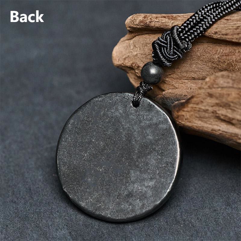 Buddha Stones Carved Dragon Pattern Authentic Shungite Stone Inner Strength Necklace Pendant - image 9