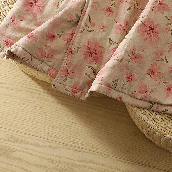 Buddha Stones Frog-button Flower Pattern Crew Neck Thickened Long Sleeve Women's Coat  - image 7