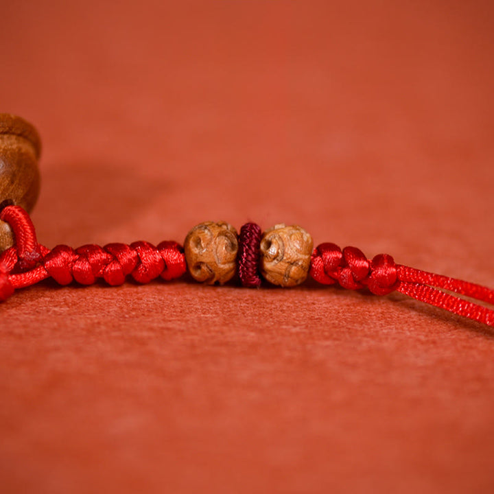 Buddha Stones Red String Peach Wood Bead Bell Strength Adjustable Cats Small Dogs Pet Collar - image 9