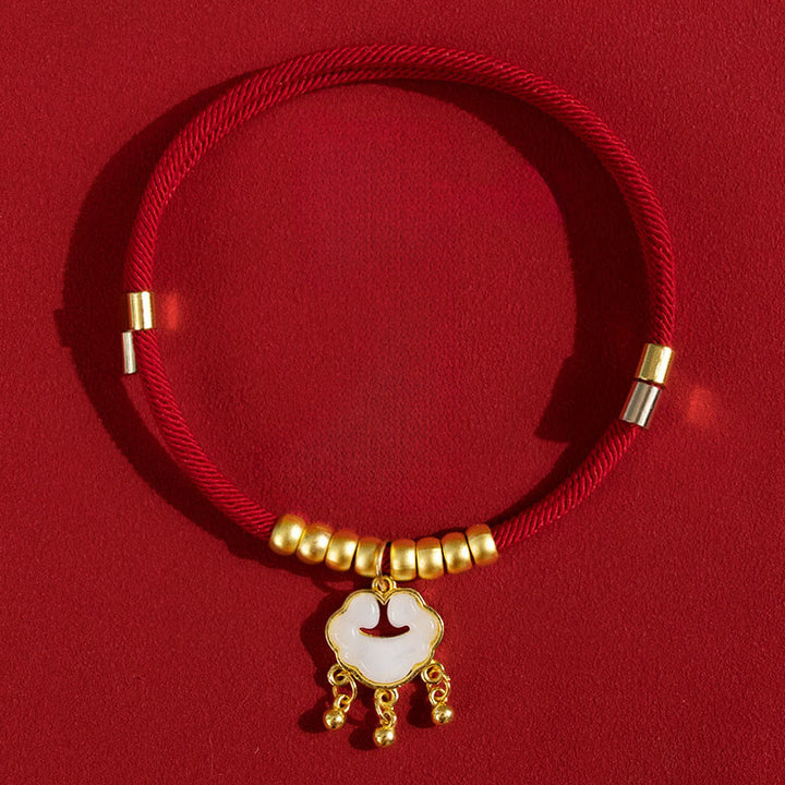 Buddha Stones Red String Peach Wood Bead Protection Adjustable Cats Small Dogs Pet Collar - Glass Pendant - 25-50cm - image 10