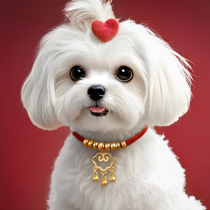 Buddha Stones Red String Peach Wood Bead Protection Adjustable Cats Small Dogs Pet Collar - image 9
