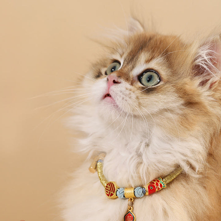 Buddha Stones Metal Pendant Red String Peace Joy Blessing Protection Adjustable Cats Small Dogs Pet Collar - image 13