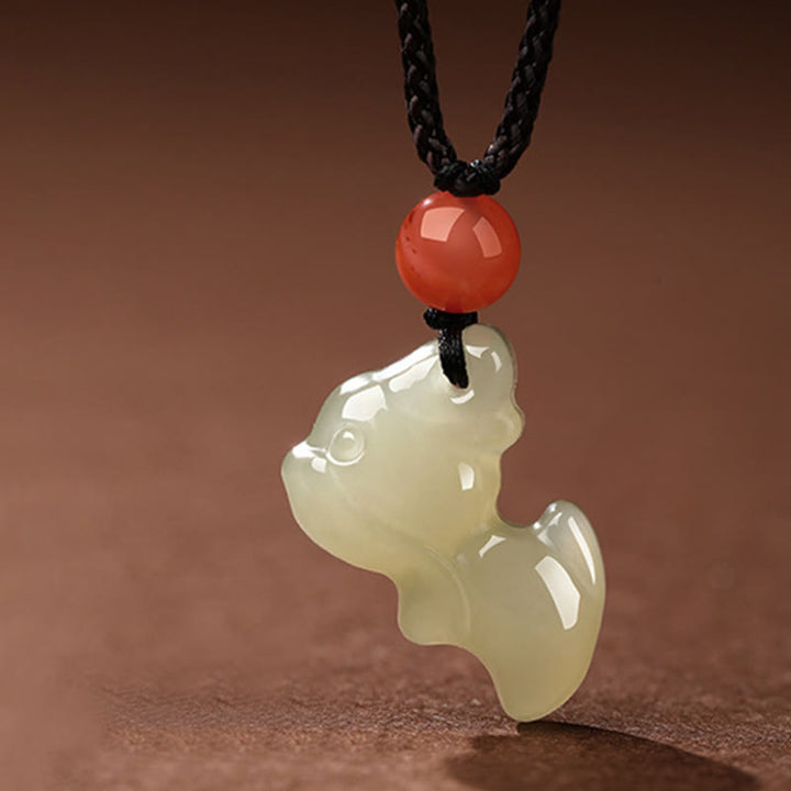Buddha Stones Chinese Zodiac Year Of The Horse Jade South Red Agate Prosperity Necklace Pendants - Dragon - image 10