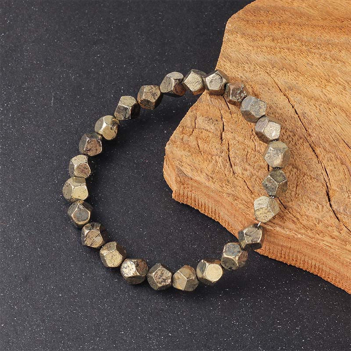 Buddha Stones Irregular Beads Pyrite Protection Confidence Bracelet - image 4
