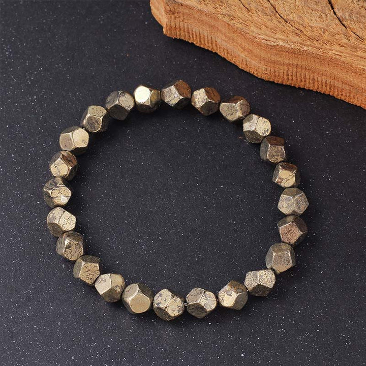 Buddha Stones Irregular Beads Pyrite Protection Confidence Bracelet - image 2