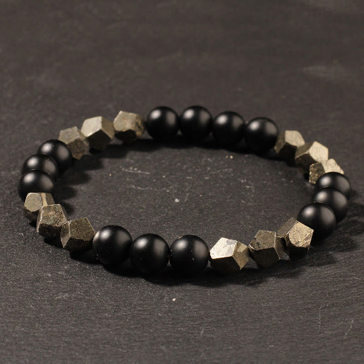 Buddha Stones Pyrite Frosted Stone Confidence Balance Bracelet - image 2