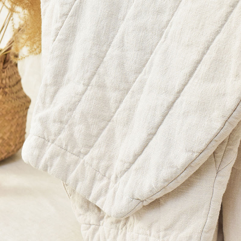 Buddha Stones Plain Cotton Thick Women's 7-8 Length Pants With Pockets - image 10