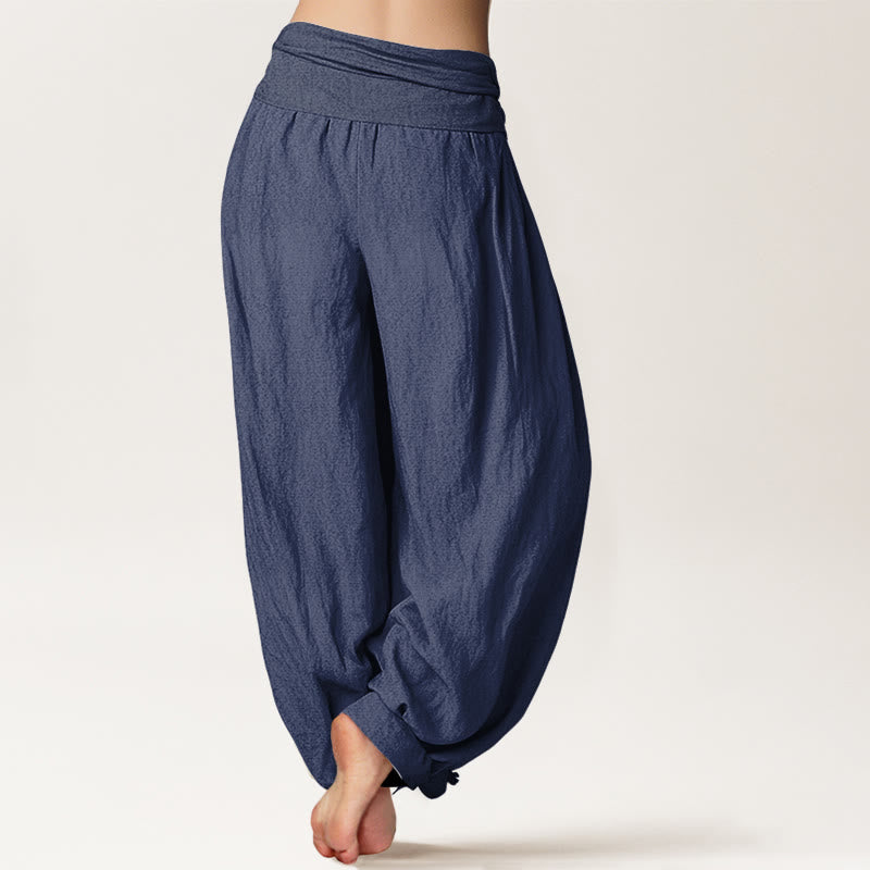 Buddha Stones Pure Cotton Brightly Colored Fruit Branches Pattern Women's Elastic Waist Harem Pants - image 9