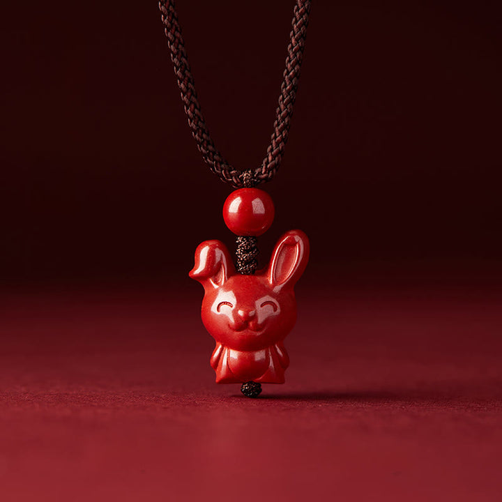 Buddha Stones Year Of The Horse Chinese Zodiac Engraved Design Cinnabar Blessing Rope Necklace Pendants - image 13