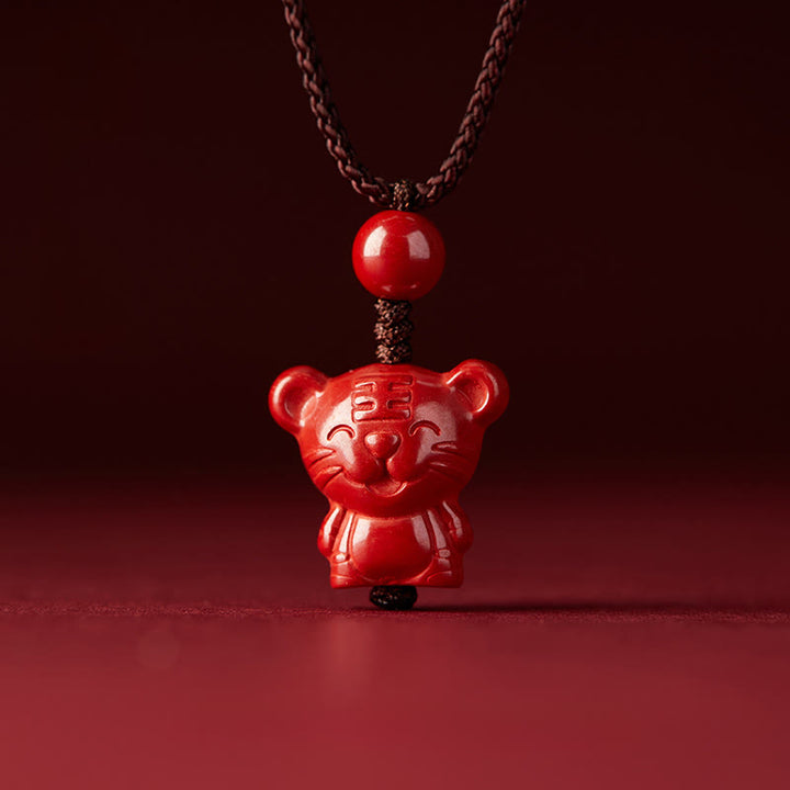 Buddha Stones Year Of The Horse Chinese Zodiac Engraved Design Cinnabar Blessing Rope Necklace Pendants - image 11