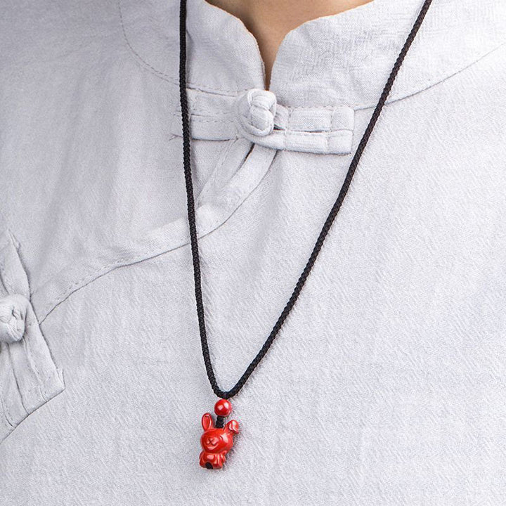Buddha Stones Year Of The Horse Chinese Zodiac Engraved Design Cinnabar Blessing Rope Necklace Pendants - image 18