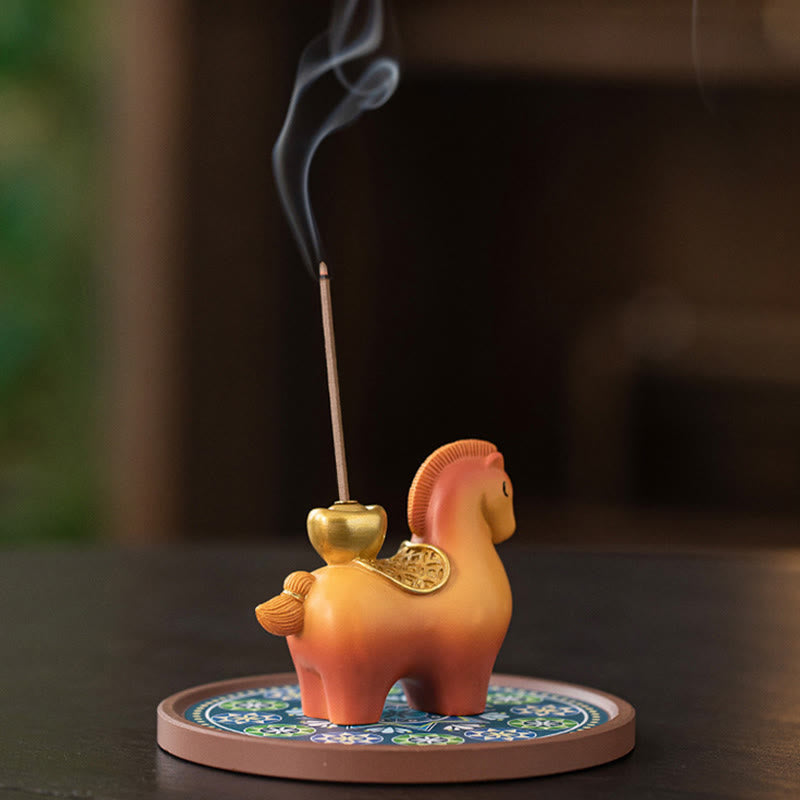 Buddha Stones Year Of The Horse 2026 New Year Ingot Attracting Wealth Home Decoration Incense Burner - image 7