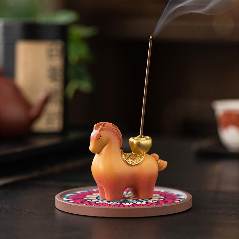 Buddha Stones Year Of The Horse 2026 New Year Ingot Attracting Wealth Home Decoration Incense Burner - image 2