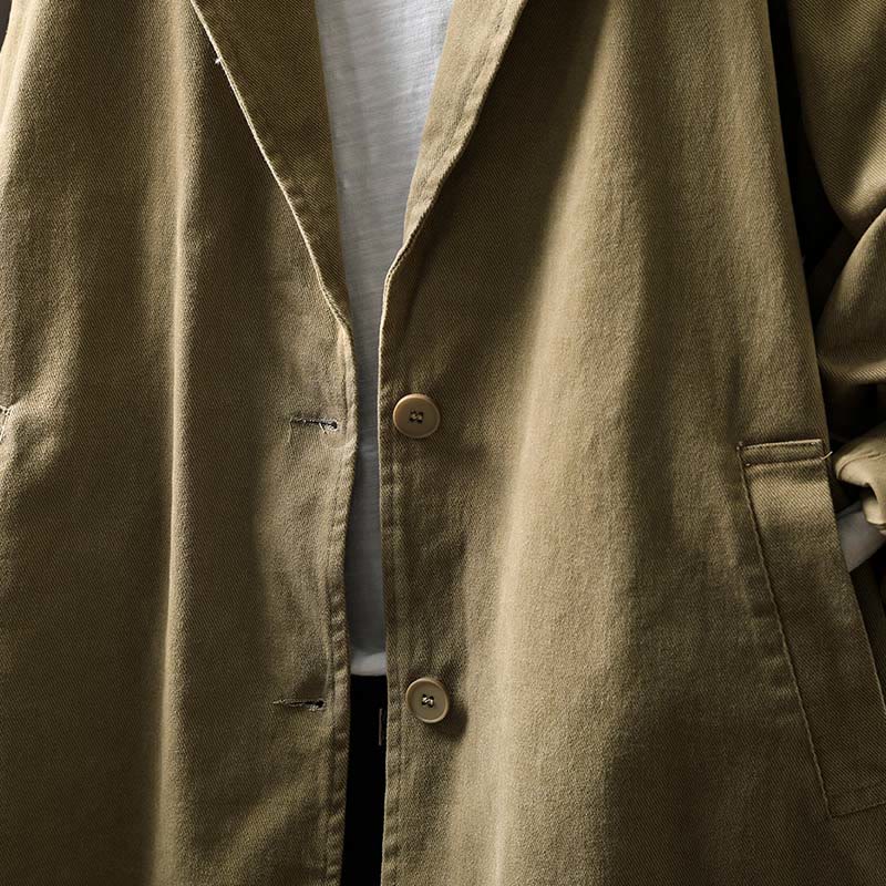 Buddha Stones Spring Fall Buttons Lapel Collar Long Sleeve Mid-length Cotton Women's Jacket With Pockets - image 26