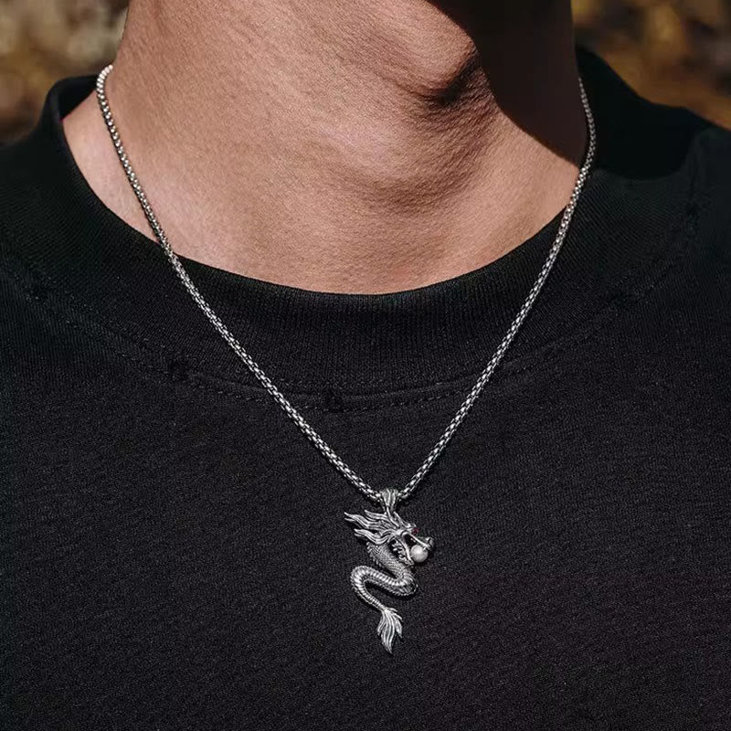 Buddha Stones Dragon Copper Balance Luck Necklace Pendant - image 4