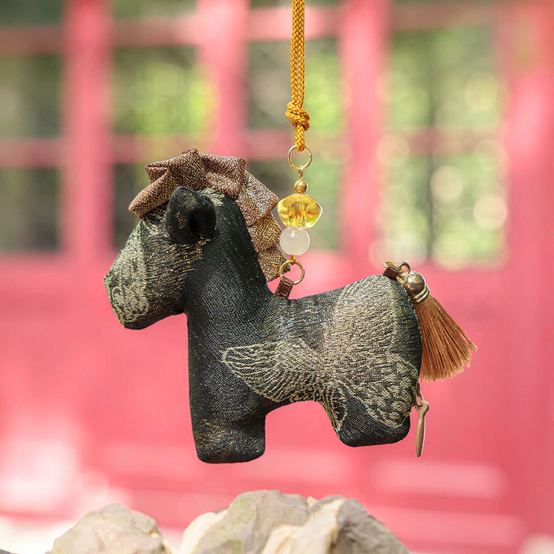 Buddha Stones Year Of The Horse Red String Tassel Embroidery Hanging Decoration - image 8