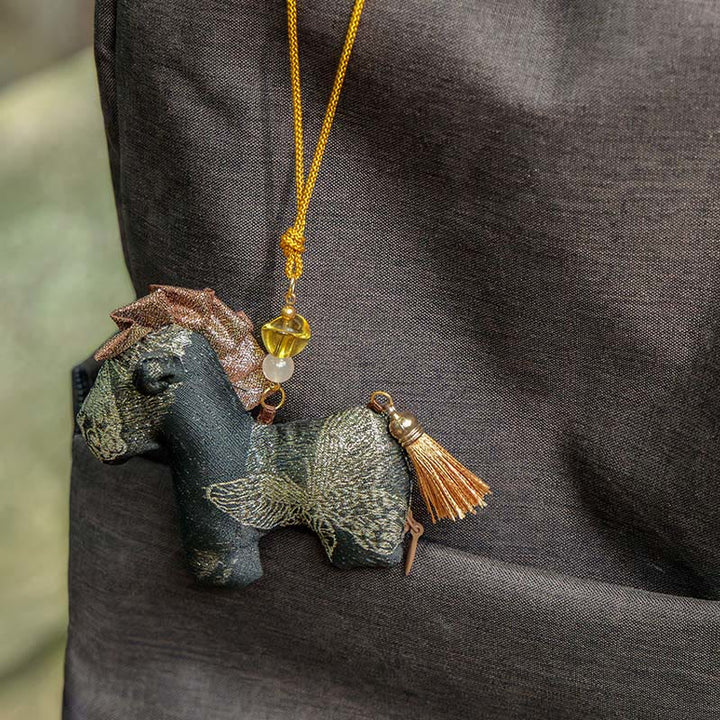 Buddha Stones Year Of The Horse Red String Tassel Embroidery Hanging Decoration - image 10