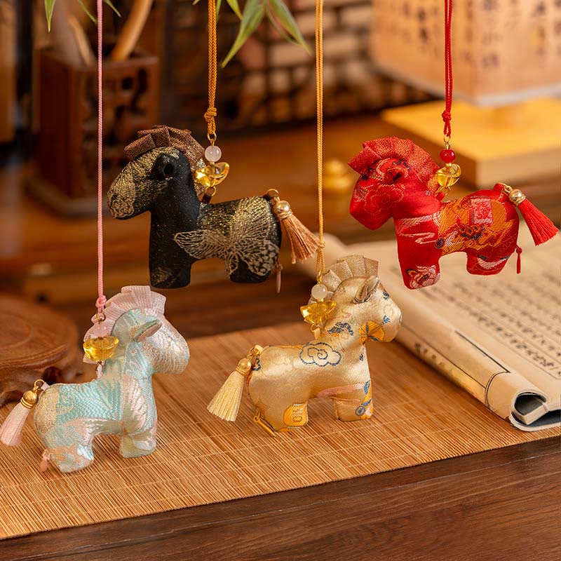 Buddha Stones Year Of The Horse Red String Tassel Embroidery Hanging Decoration - image 17