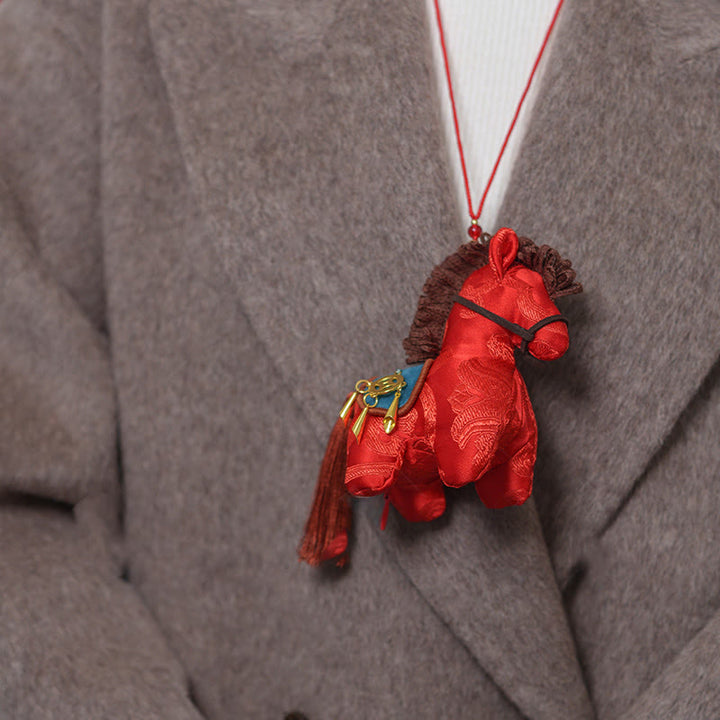 Buddha Stones Year Of The Horse Red String Embroidery Freedom Hanging Decoration - image 3