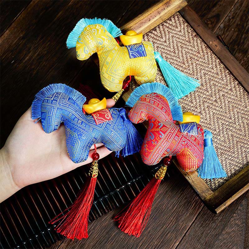 Buddha Stones Year Of The Horse Red String Embroidery Ingot Tassel Decoration - image 20