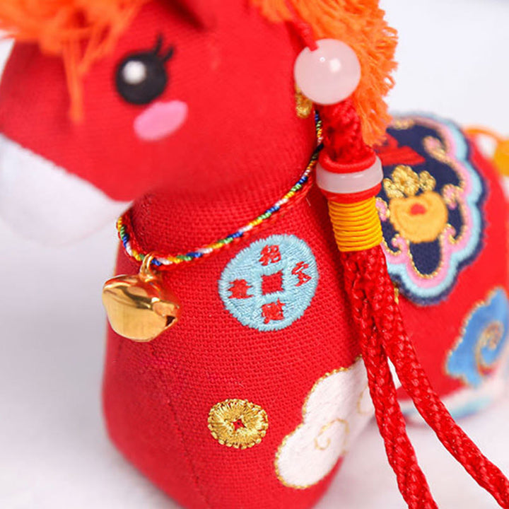 Buddha Stones Year of the Horse Copper Red String Fu Character Embroidery Prosperity Home Decoration - image 19