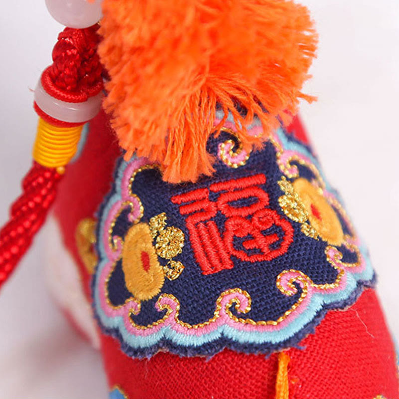 Buddha Stones Year of the Horse Copper Red String Fu Character Embroidery Prosperity Home Decoration - image 20