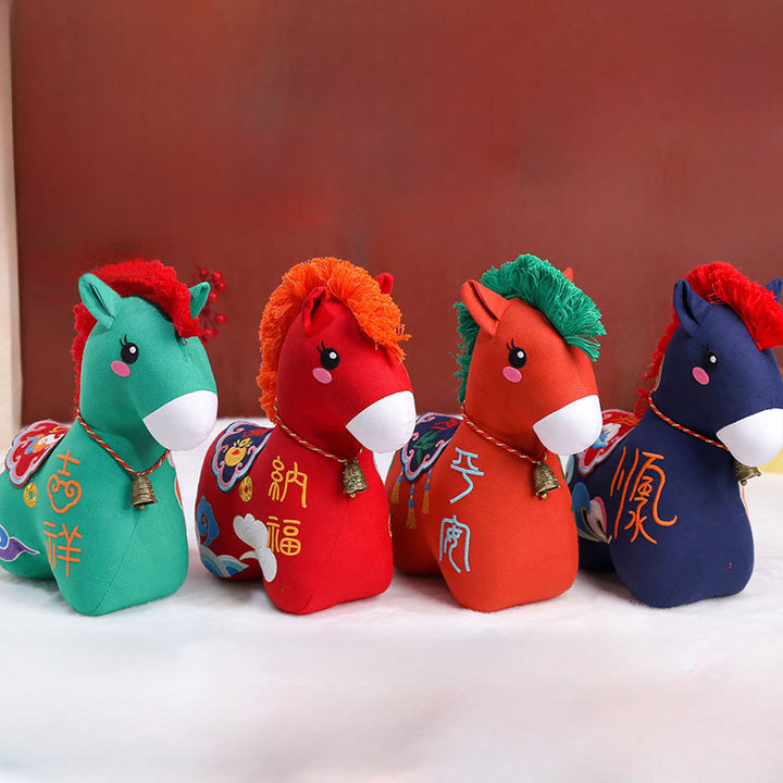 Buddha Stones Year of the Horse Copper Red String Fu Character Embroidery Prosperity Home Decoration - image 35