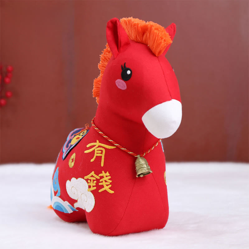 Buddha Stones Year of the Horse Copper Red String Fu Character Embroidery Prosperity Home Decoration - image 13