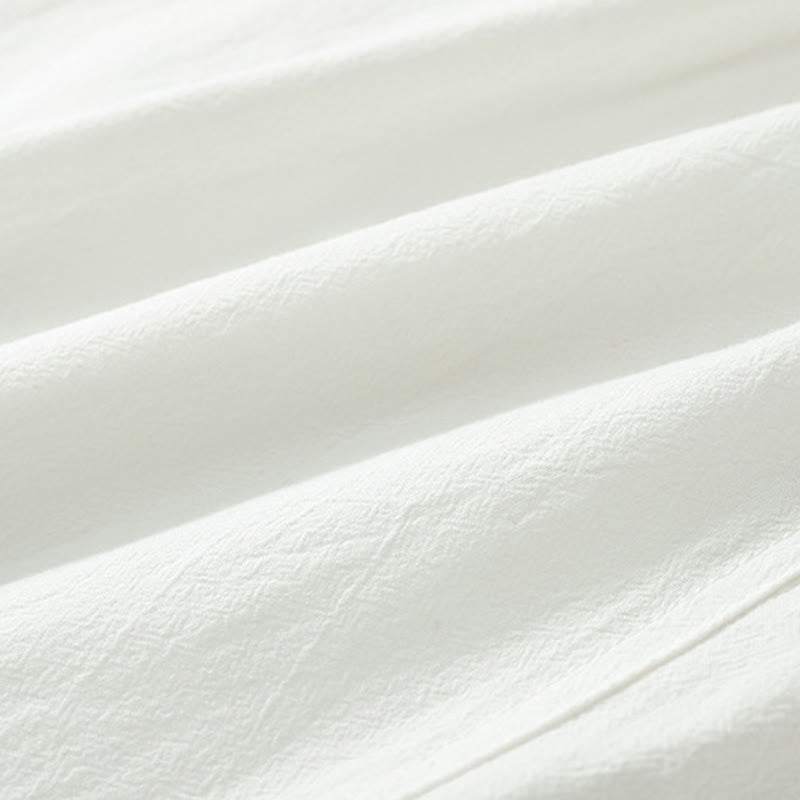 Buddha Stones 2Pcs Fall Lace-up Three Quarter Sleeve Cotton Kimono Drawstring Pants With Pockets Men's Meditation Cloth Set - image 17