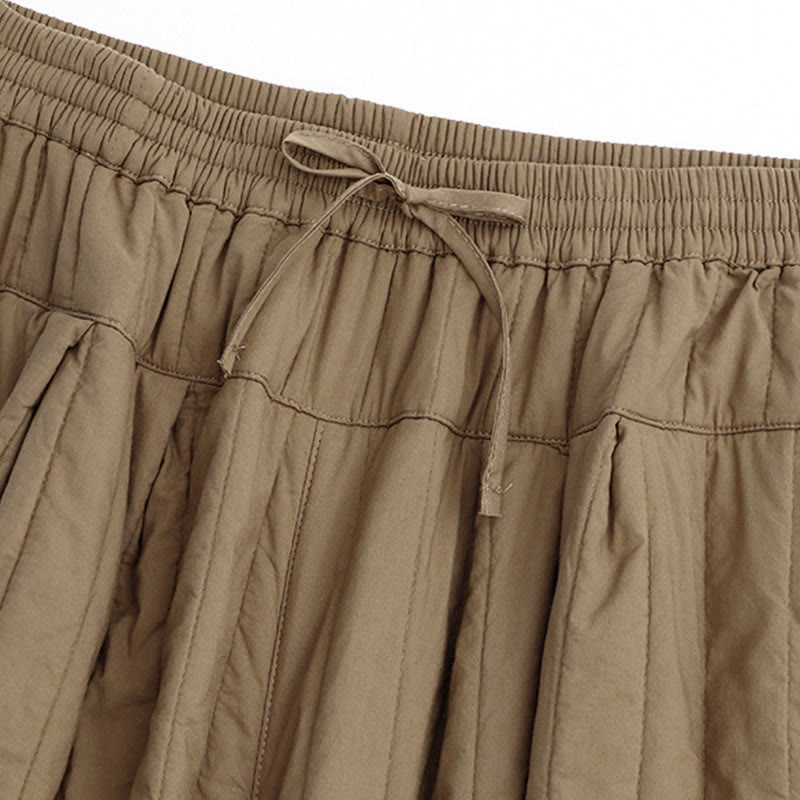 Buddha Stones Winter Plain Color Blocking Design Cotton Women's Harem Pants With Pockets - image 2