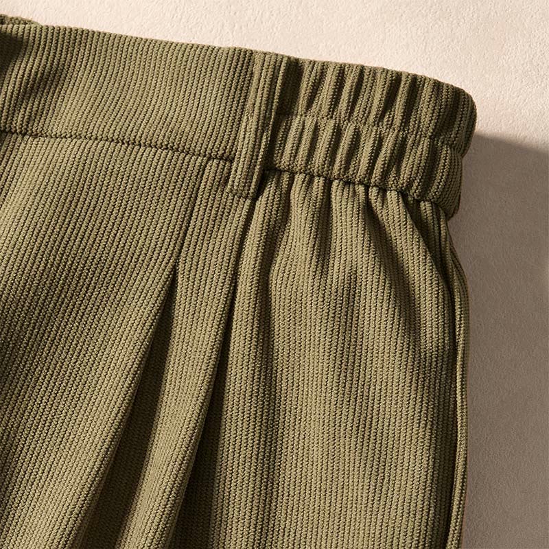 Buddha Stones Commute Fall Corduroy Women's Harem High Waist Pants With Pockets - image 7