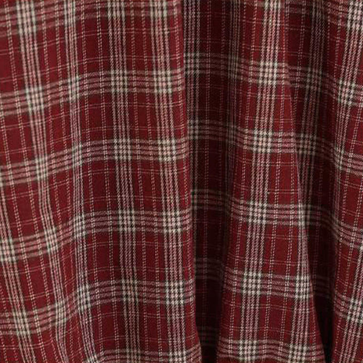 Buddha Stones Women's Plaid Pattern Cotton Skirt With Pockets - image 9