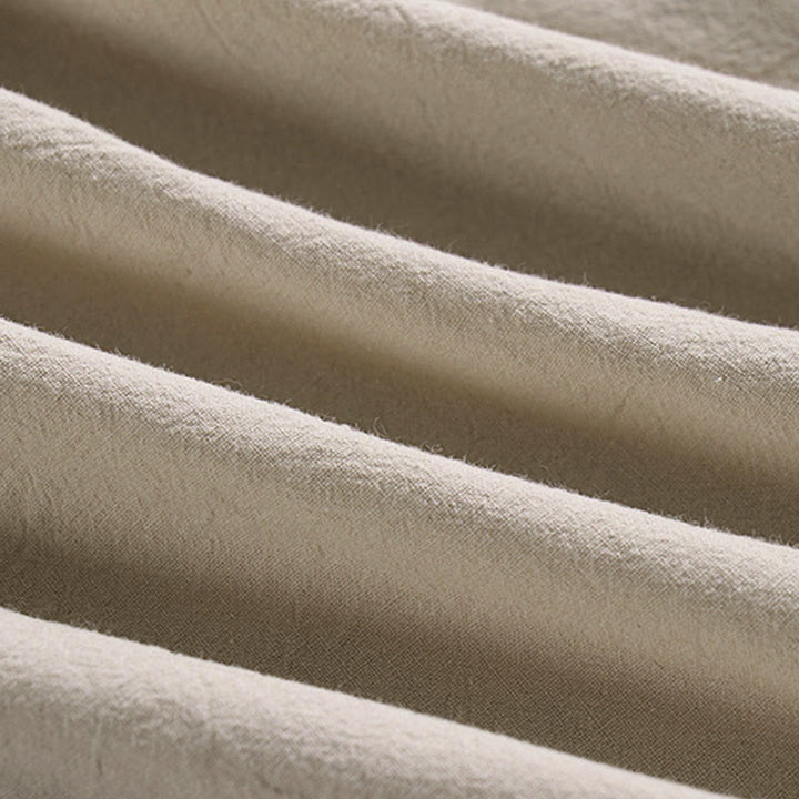 Buddha Stones Plain Drawstring Tapered Ankle-Length Men's Cotton Linen Pants With Pockets - image 7