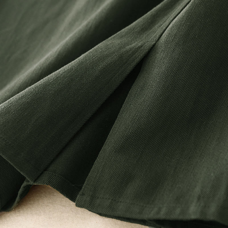 Buddha Stones Women's Plain Cotton Skirt With Pockets - image 4