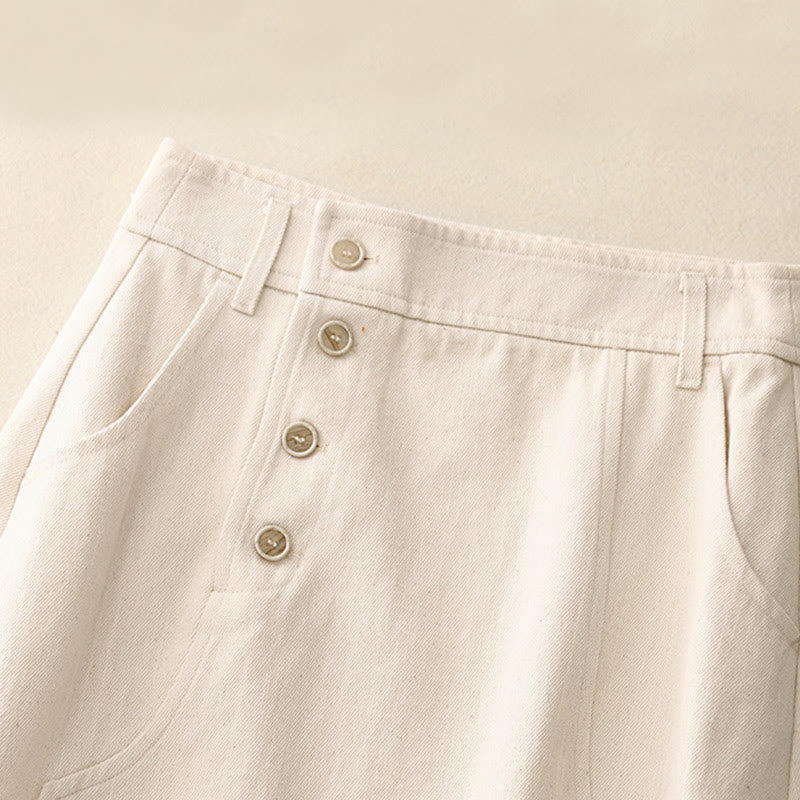 Buddha Stones Women's Plain Cotton Skirt With Pockets - image 9