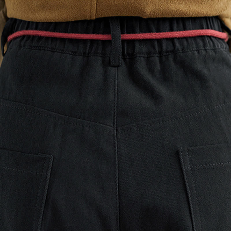 Buddha Stones Plain Cotton Casual Women's 7-8 Length Pants With Pockets - image 16