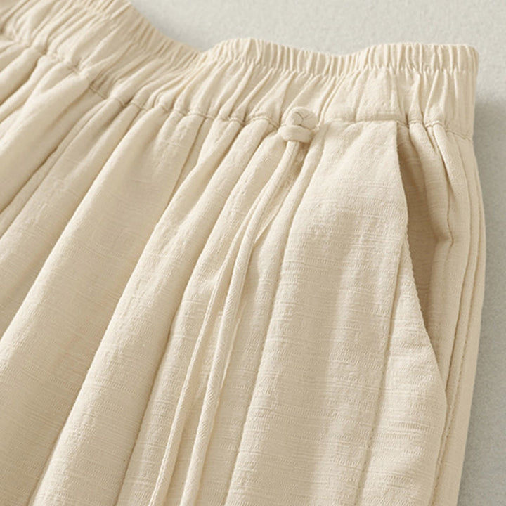 Buddha Stones Plain Cotton Polyester Thick Women's Pants With Pockets - image 4