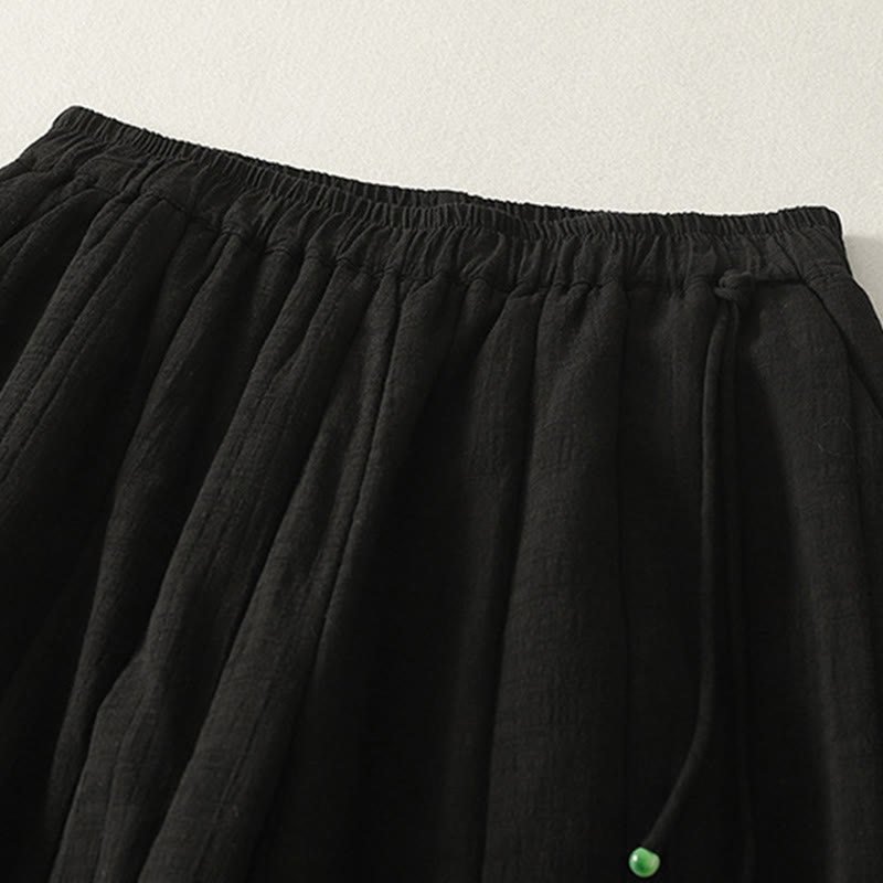 Buddha Stones Plain Cotton Polyester Thick Women's Pants With Pockets - image 10