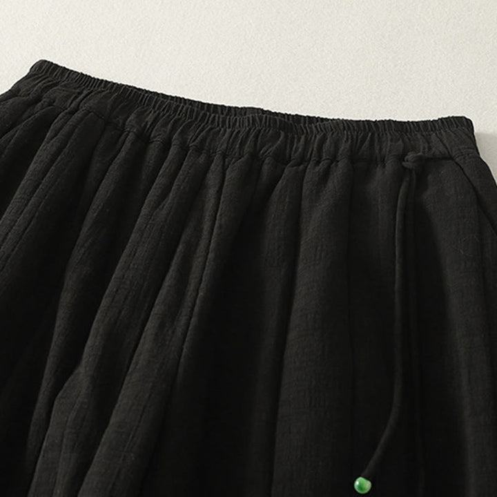 Buddha Stones Plain Cotton Polyester Thick Women's Pants With Pockets - image 10