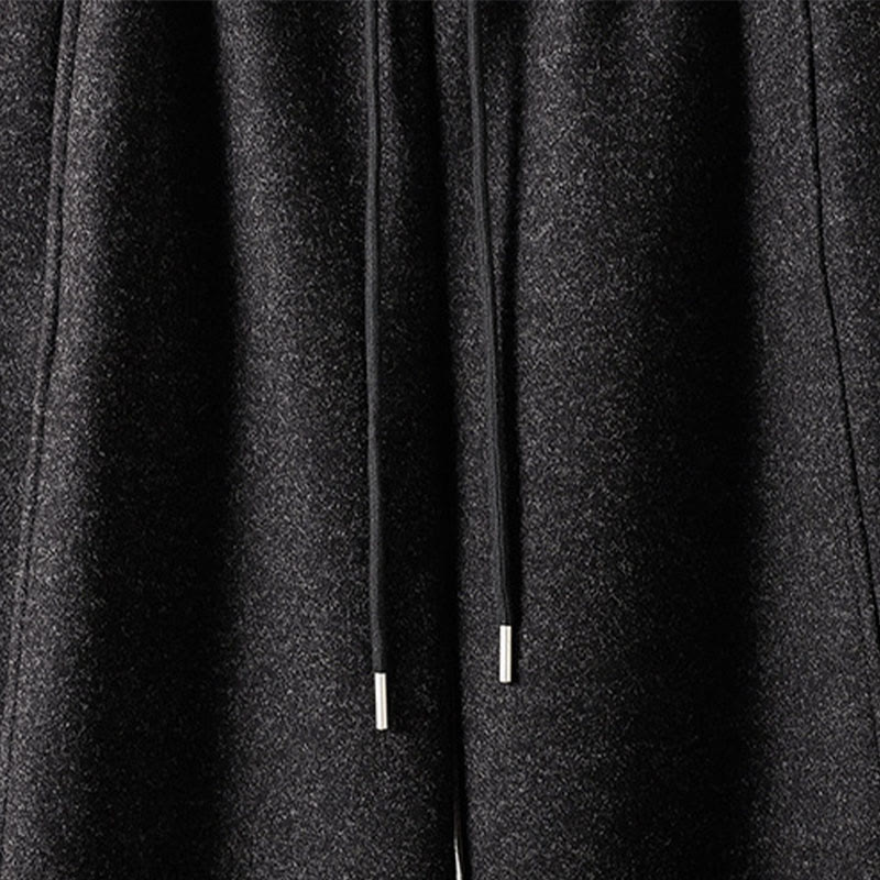 Buddha Stones Plain Cotton Lace-Up Design Thick Women's Pants With Pockets - image 3